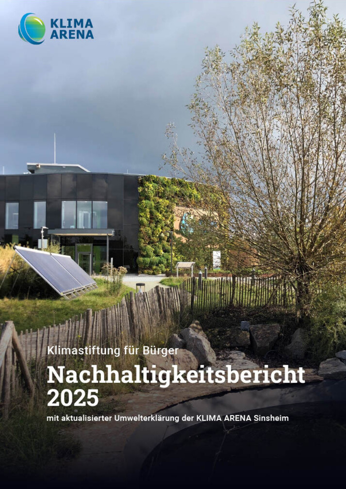 Titelbild des Nachhaltigkeitsbericht 2025 der Klima Arena