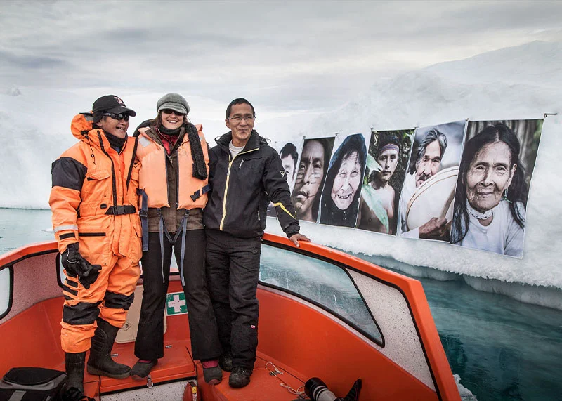 Künstlerische Darstellung in der Ausstellung Tropic Ice - Reflexion des Klimawandels in den Polargebieten